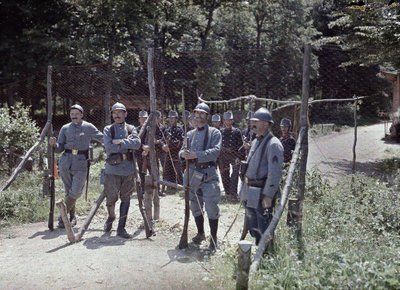 The border between Switzerland and France in the municipality Pfetterhouse, Department Haut-Rhin, Alsace, France, June 19, 1917 by Paul Castelnau